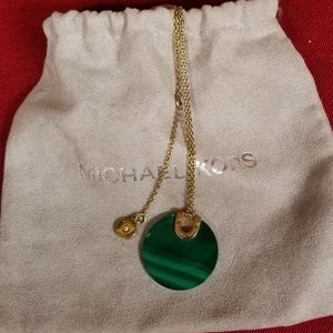 MICHAEL KORS Green Malachite Pendant Necklace